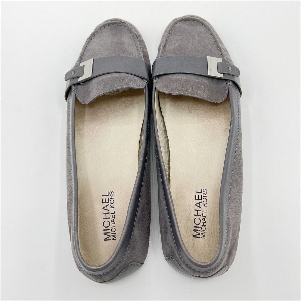Michael Kors Rory Loafers Moccasin 9.5M Grey Suede Leather - Picture 3 of 9